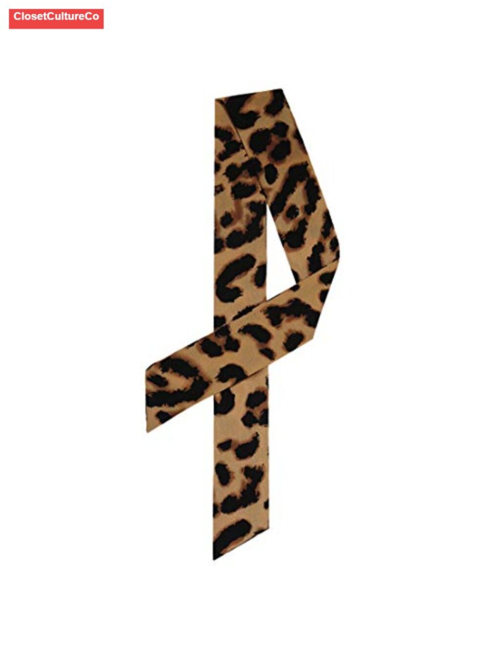 Polyester Skinny Scarf Thin Long Neckerchief Leopard Print Hairband Waistband